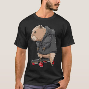 Camiseta Capybara Em Um Skateboard Rodent Skater Skateboard