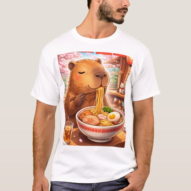 Camiseta Capybara enjoying Ramen (Frente)