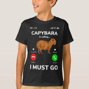Camiseta Capybara Está Ligando Para Eu Ir