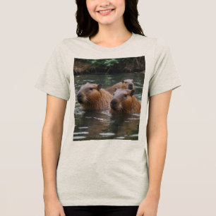 Camiseta Capybara está nadando no rio,