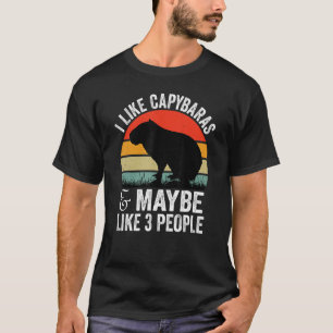 Camiseta Capybara Eu Gosto de Capybaras e talvez 3 Pessoas