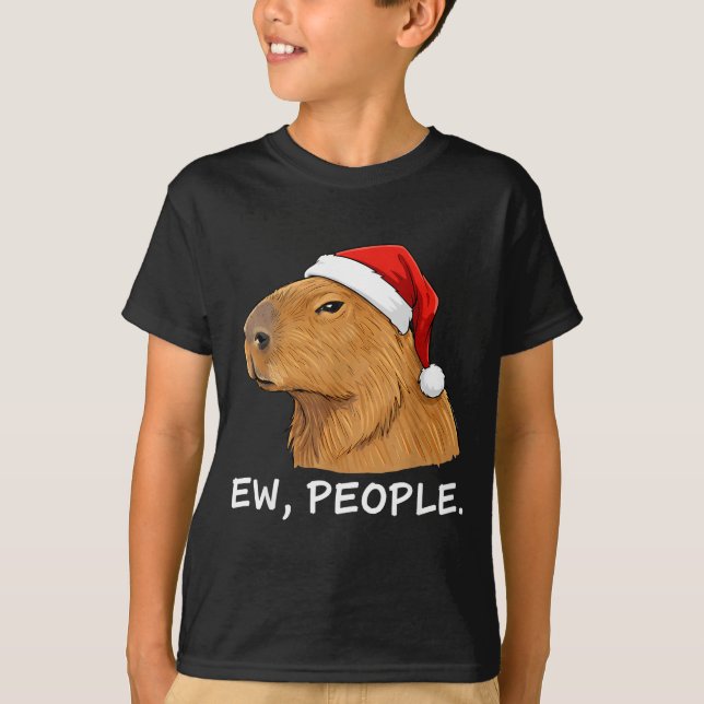 Camiseta Capybara Ew People Christmas Funny Sarcastic Humor (Frente)