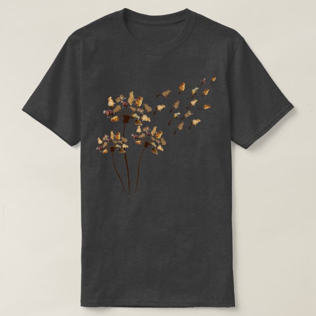 Camiseta Capybara Flower Fly Dandelion Capybara Funny Capyb (Frente do Design)