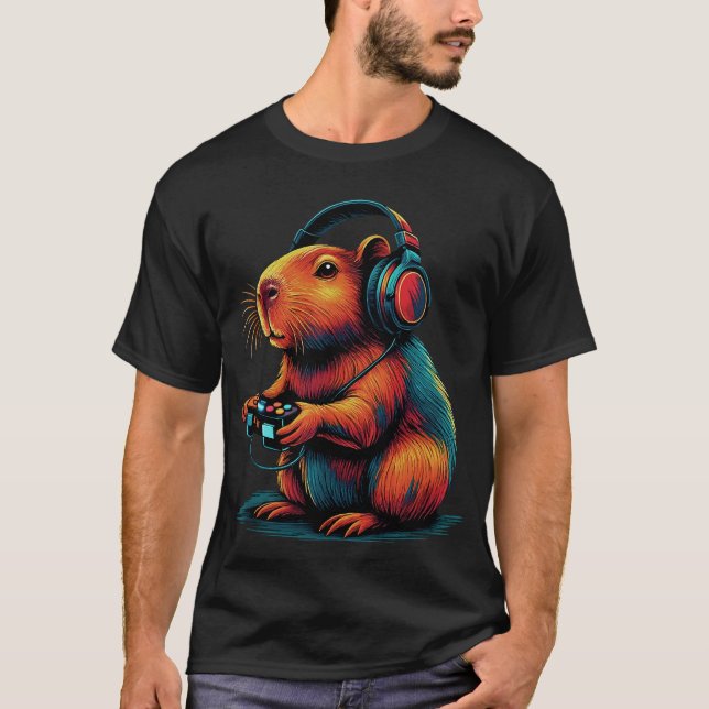 Camiseta Capybara Funny Videos games Capybara (Frente)