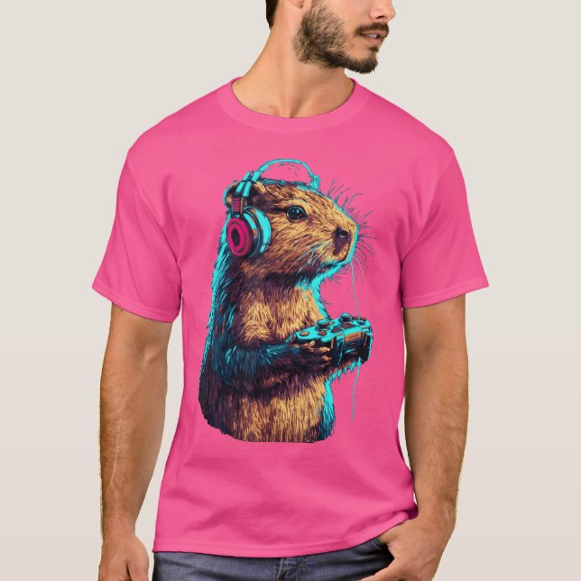 Camiseta Capybara Funny Videos games Capybara (Frente)