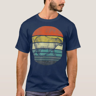 Camiseta Capybara Gifts Retro Sunset Amante de os animais C