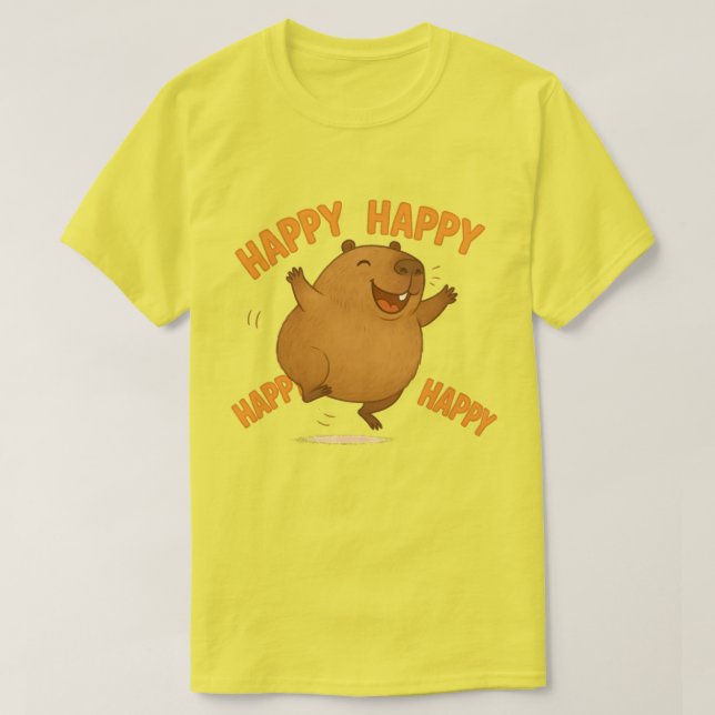 Camiseta Capybara "Happy Capybara" (Frente do Design)
