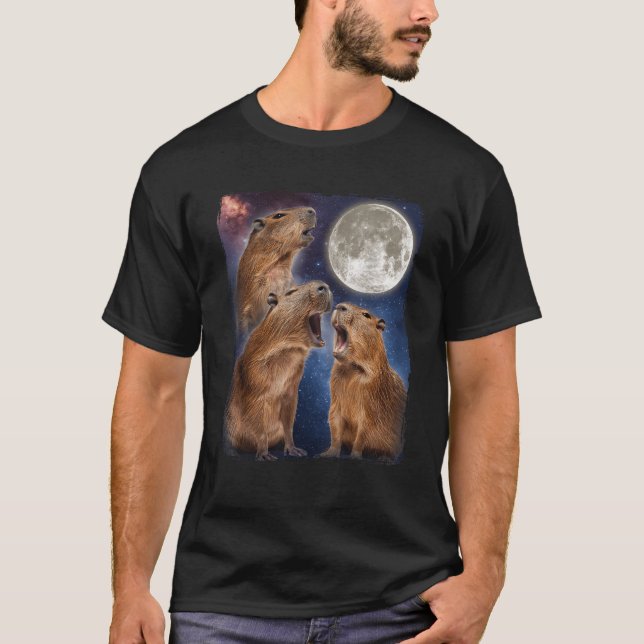 Camiseta Capybara Howling At The Moon (Frente)