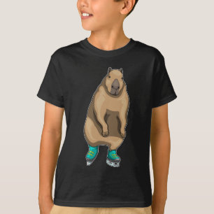 Camiseta Capybara Ice patinando skates de gelo