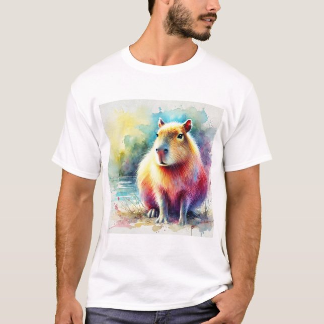 Camiseta Capybara in Nature 130924AREF101 - Watercolor (Frente)