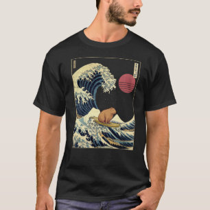 Camiseta Capybara Kanagawa Wave Surf Funny Animal