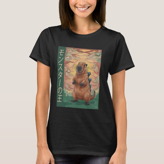 Camiseta Capybara King Do Monstro Capyzilla Engraçado Para  (Frente)