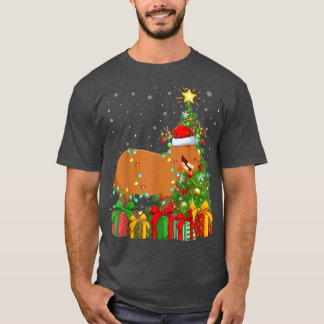 Camiseta Capybara Lighting Xmas Tree Santa Hat Capybara Chr