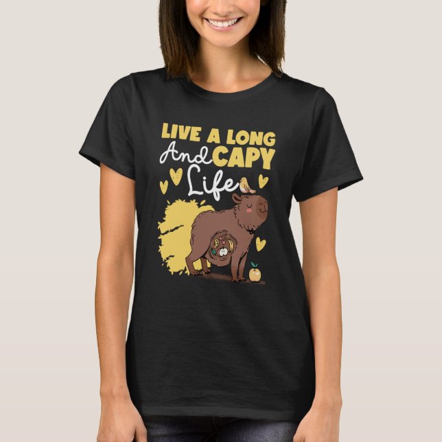 Camiseta Capybara Live A Long And Capy Life (Frente)