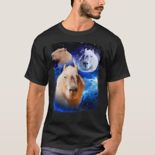 Camiseta Capybara Meme moon Funny Capybaras Vintage