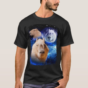 Camiseta Capybara Meme moon Funny Capybaras Vintage Kawaii