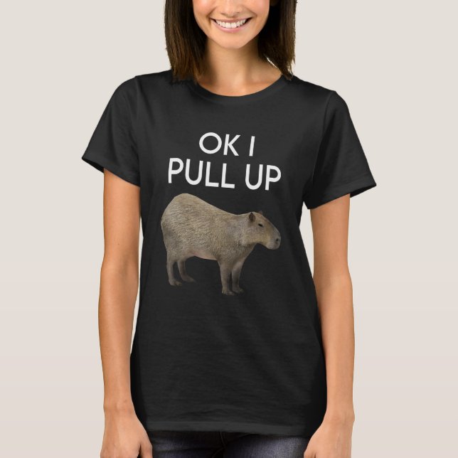Camiseta Capybara Meme Puxar Animais Roedores Mamíferos (Frente)
