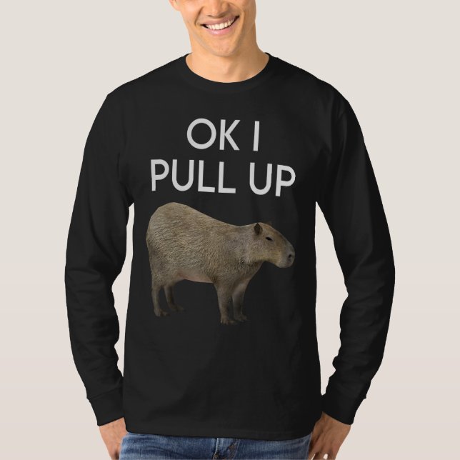Camiseta Capybara Meme Puxar Animais Roedores Mamíferos (Frente)