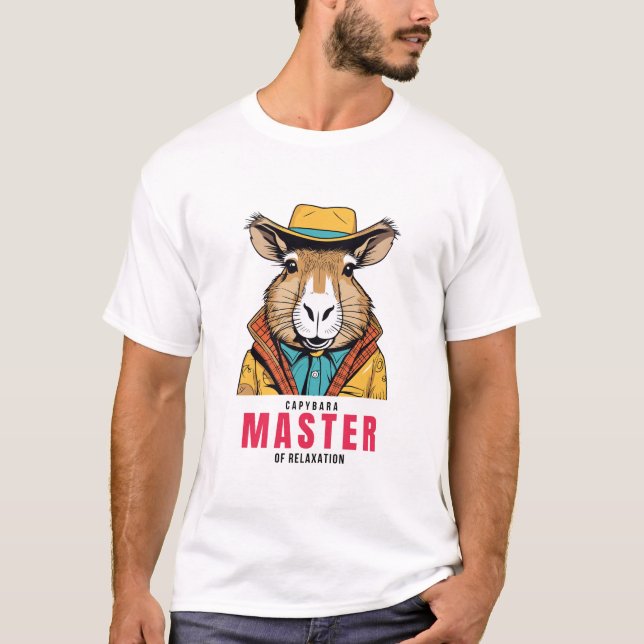 Camiseta Capybara - Mestre da Relaxação (Frente)