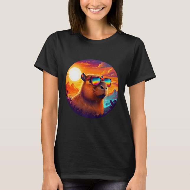 Camiseta Capybara Mountain Nature Animal Willife Forest Ou (Frente)