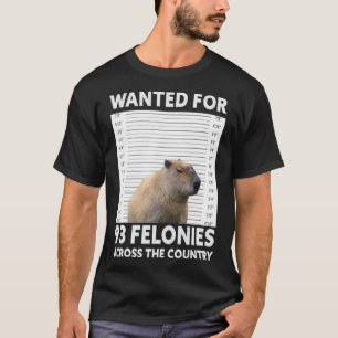 Camiseta Capybara Mugshot Queria 93 Felonias Em Toda A Área