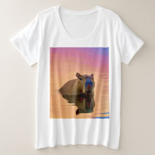 Camiseta Capybara Nadando no lago