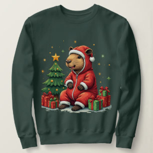 Camiseta Capybara Natal   Férias de Animais de Inverno Acon