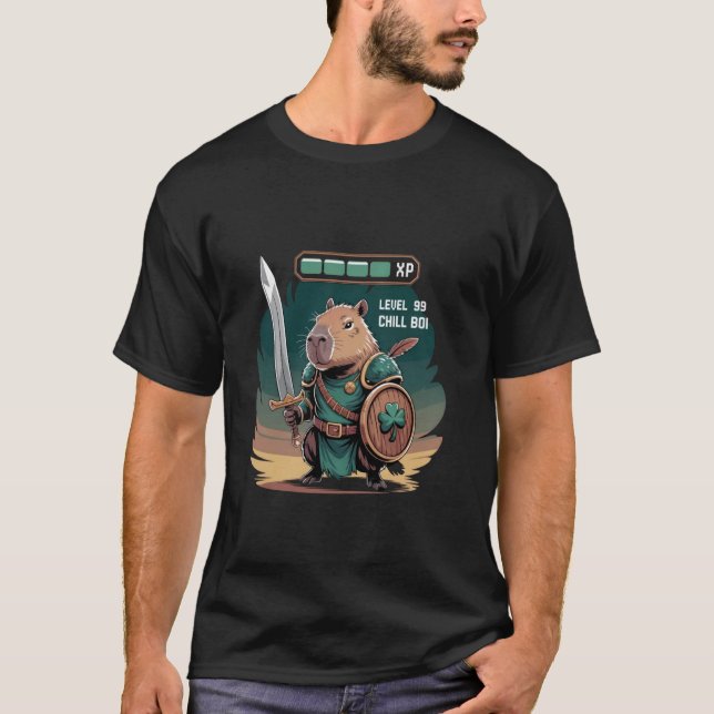 Camiseta Capybara No Modo Gamer Video Game Capybara Stuff (Frente)