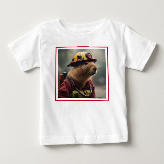Camiseta "Capybara para o resgate: Bombeiro Extraordinair (Frente)