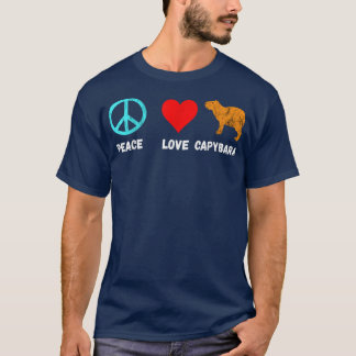 Camiseta Capybara Peace Love Water Pig Guinea Pig