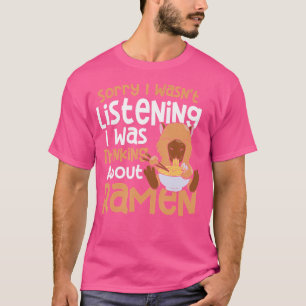 Camiseta Capybara Pensando Sobre Ramen Japonês Ramen Capyb