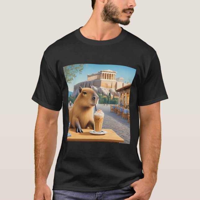 Camiseta Capybara Perto Da Acrópole (Frente)
