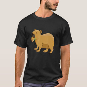 Camiseta Capybara Pizza Wildlife Animal Comida Italiana