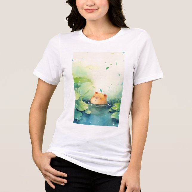 Camiseta Capybara Playful Peek from the Water (Frente)