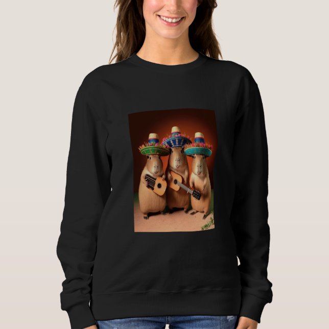 Camiseta Capybara Playing Musical Instruments Cute Capybara (Frente)