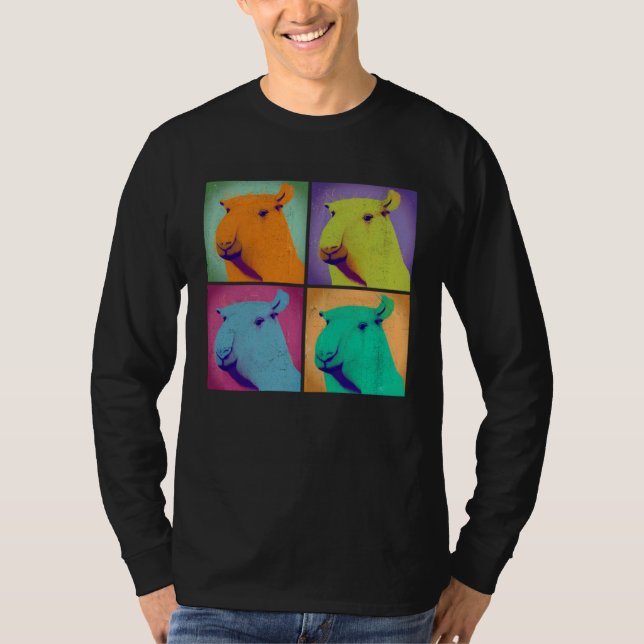 Camiseta Capybara Pop Illustration Colorful Animal Women  4 (Frente)