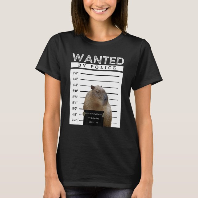 Camiseta Capybara Queria Mugshot Capybara Meme (Frente)
