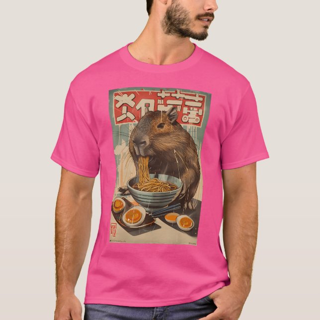Camiseta Capybara Ramen Japonês (Frente)