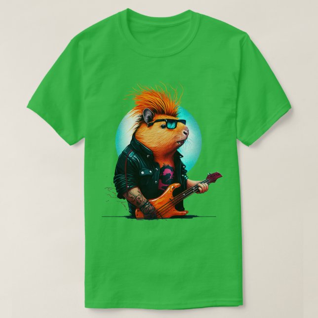 Camiseta Capybara Rocker 6 (Frente do Design)
