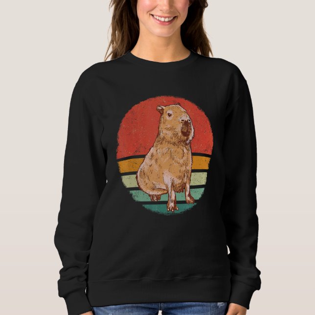 Camiseta Capybara Rodent Animal Retro Sunset (Frente)