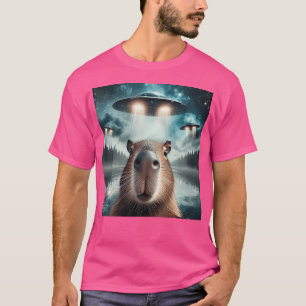 Camiseta Capybara Selfie Com Ufos