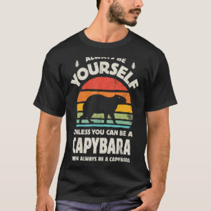 Camiseta Capybara Sempre Seja Você Retro Vintage 60s 70s