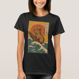 Camiseta Capybara Surfing Japonês