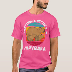 Camiseta Capybara Tudo Está Melhor Com Capybara
