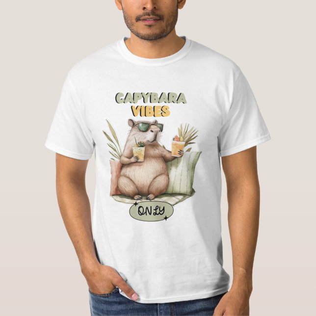 Camiseta Capybara Vibes Apenas (Frente)