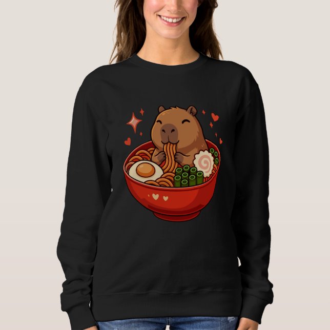 Camiseta Capybara with Noodles Ramen Kawaii Capybara (Frente)