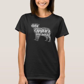 Camiseta Capybara Word Cloud Willife Animal Capibara