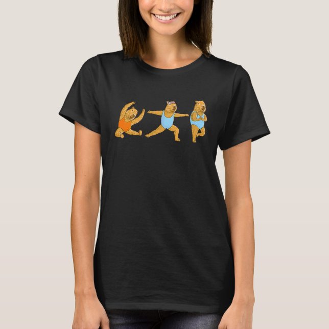 Camiseta Capybara Yoga faz exercícios de Meditação (Frente)