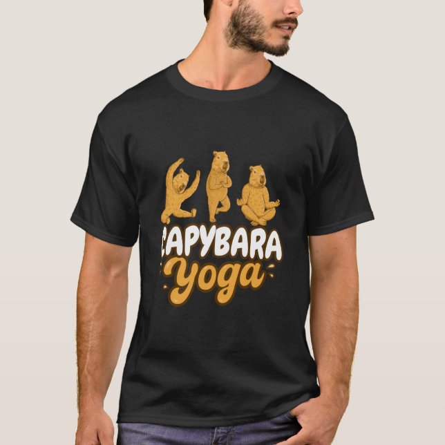 Camiseta Capybara Yoga faz Meditação (Frente)