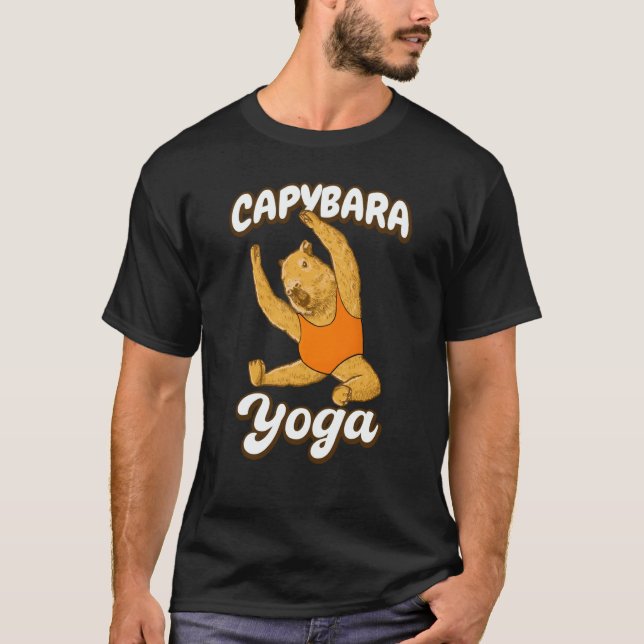 Camiseta Capybara Yoga poses in Gymnastic leotard (Frente)